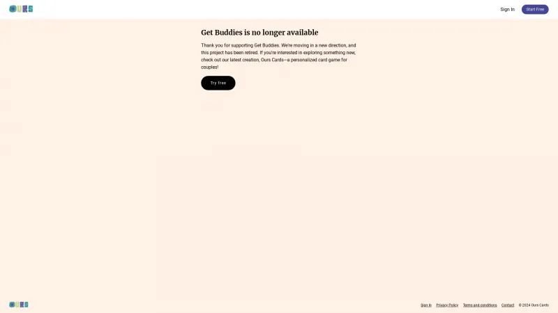 Homepage of getbuddies