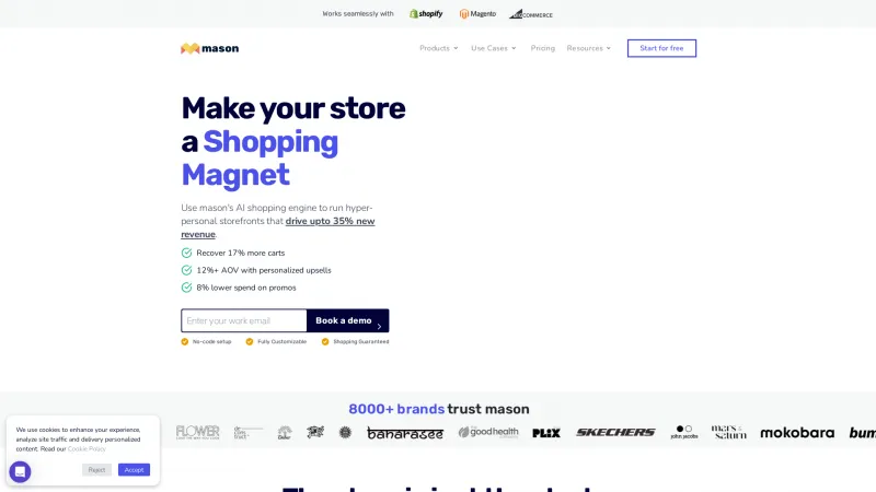 Homepage of getmason