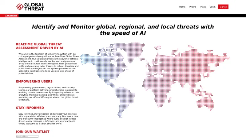 Homepage of globalthreat