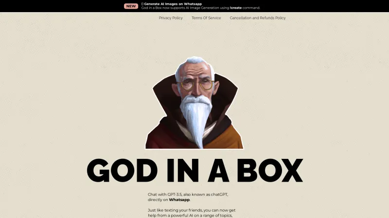 Homepage of godinabox