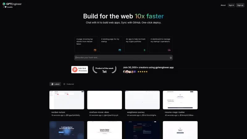 Homepage of gptengineer