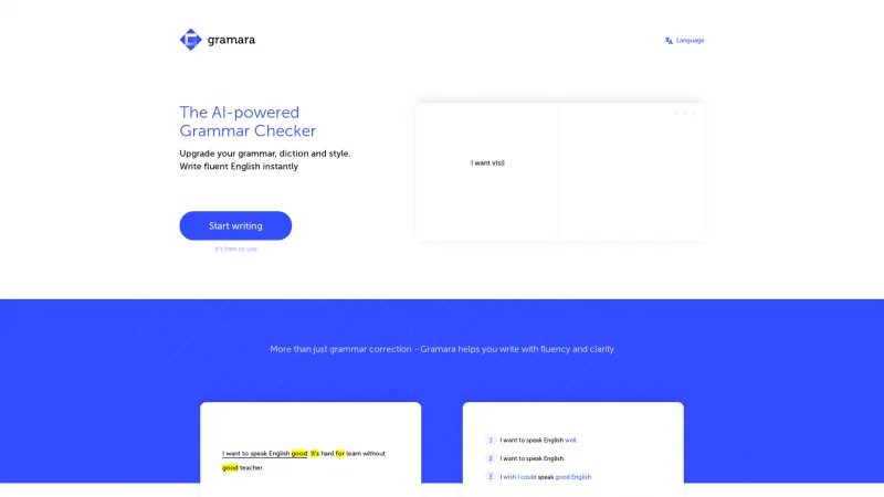 Homepage of gramara