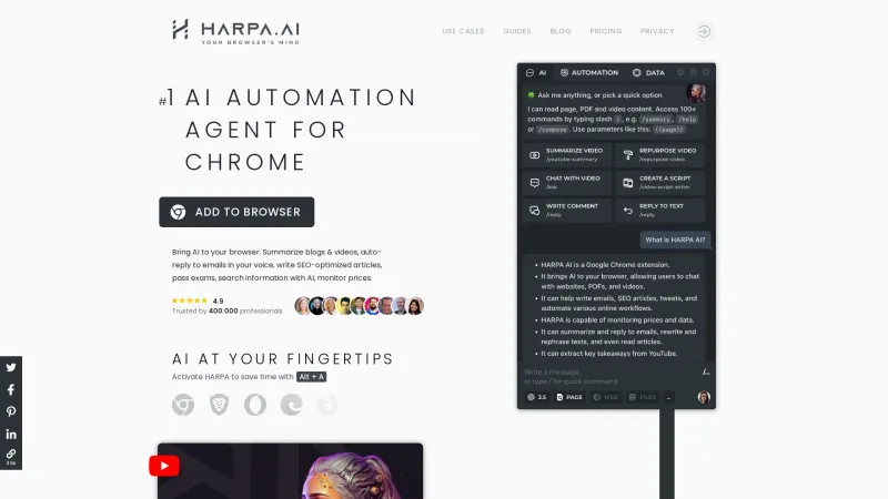 Homepage of harpa