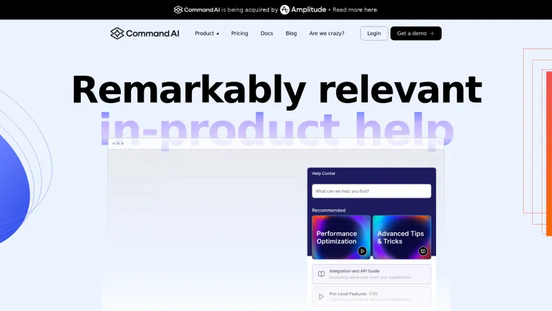 Homepage of commandbar