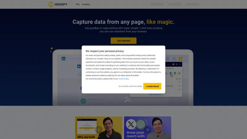 Homepage of hexofy