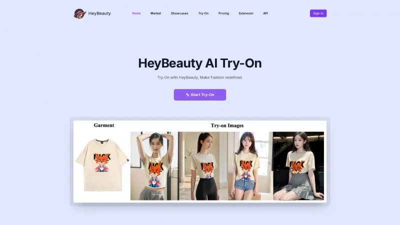 Homepage of heybeauty