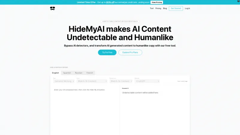 Homepage of hidemy