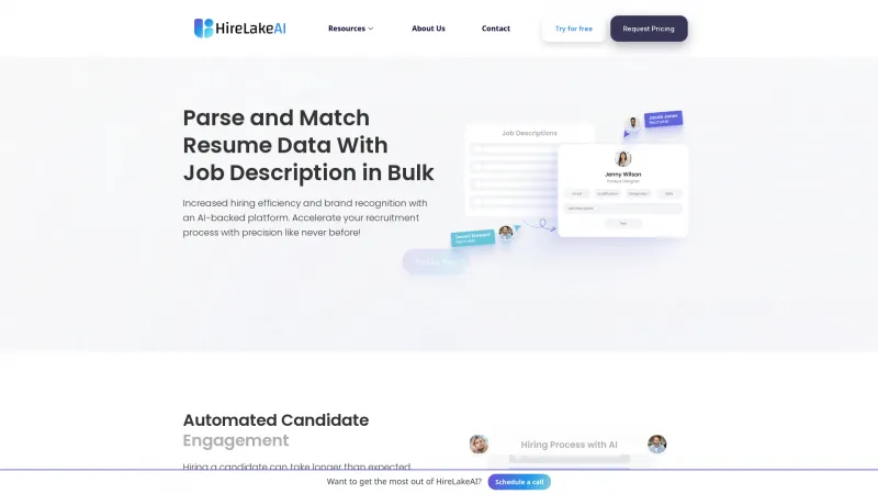 Homepage of hirelake