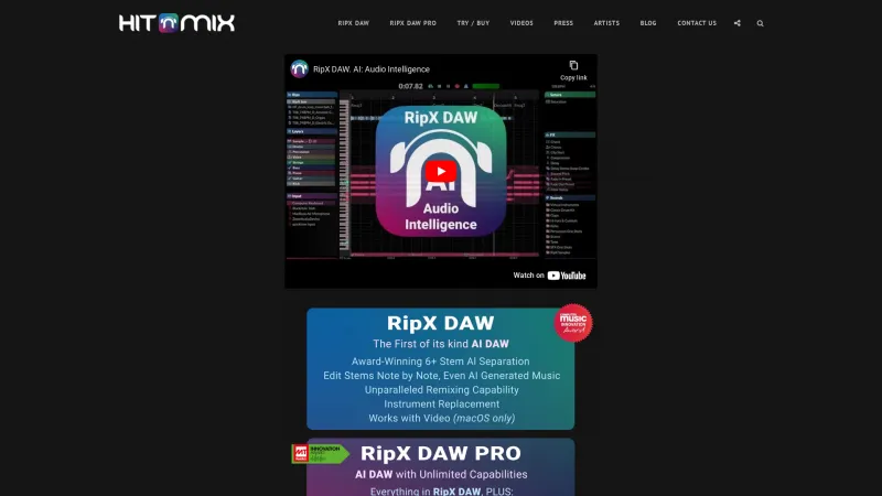 Homepage of hitnmix