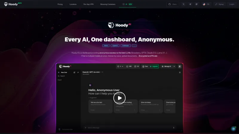 Homepage of hoody