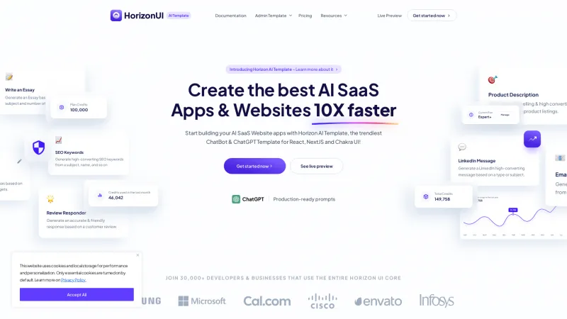 Homepage of horizon-ui