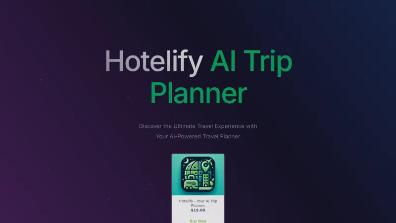 Homepage of hotelify