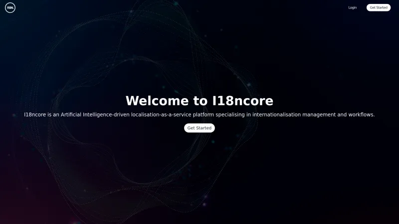 Homepage of i18ncore