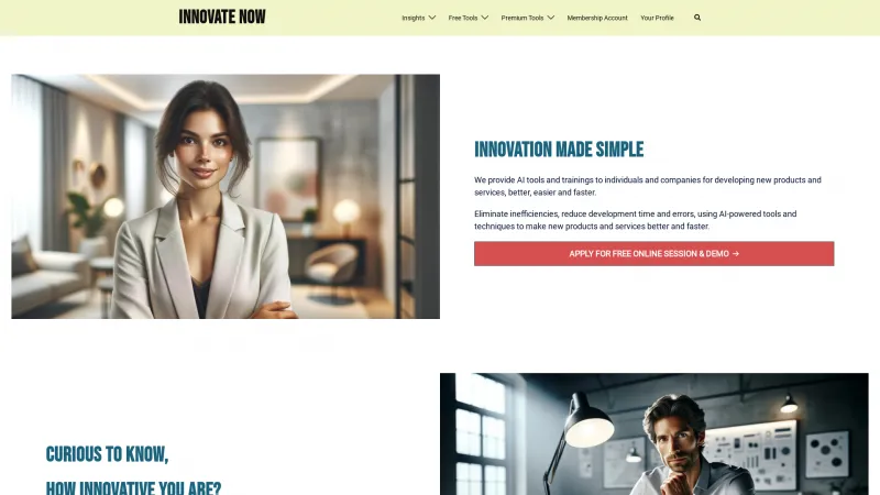 Homepage of innovatenow