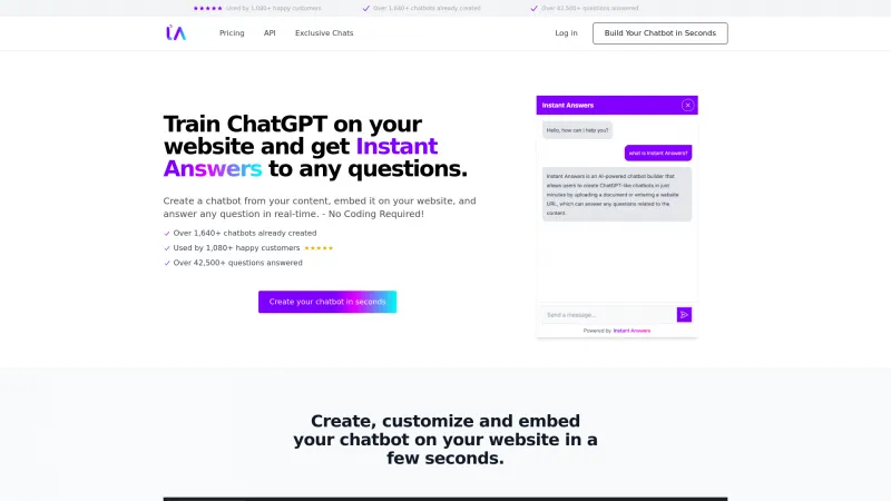 Homepage of instantanswers