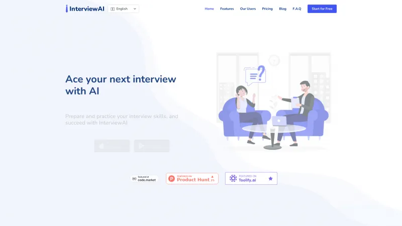 Homepage of interviewai