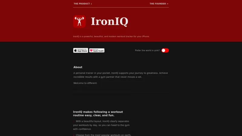 Homepage of ironiq