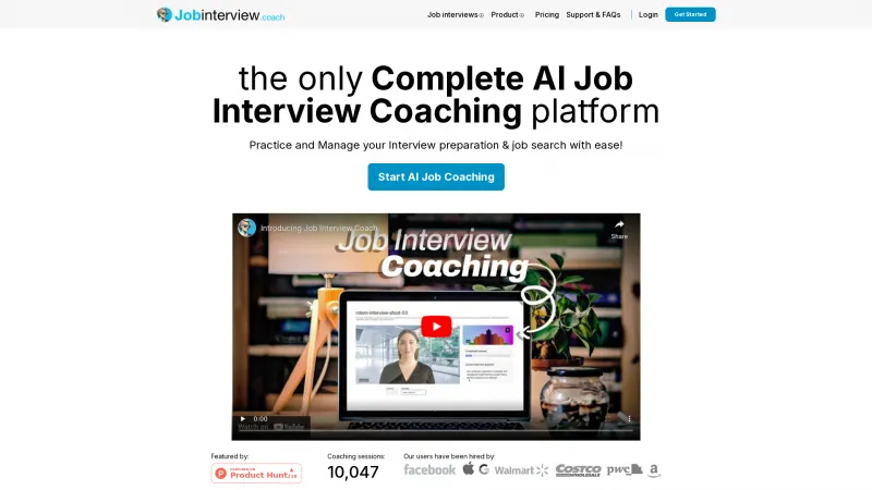 Homepage of jobinterview