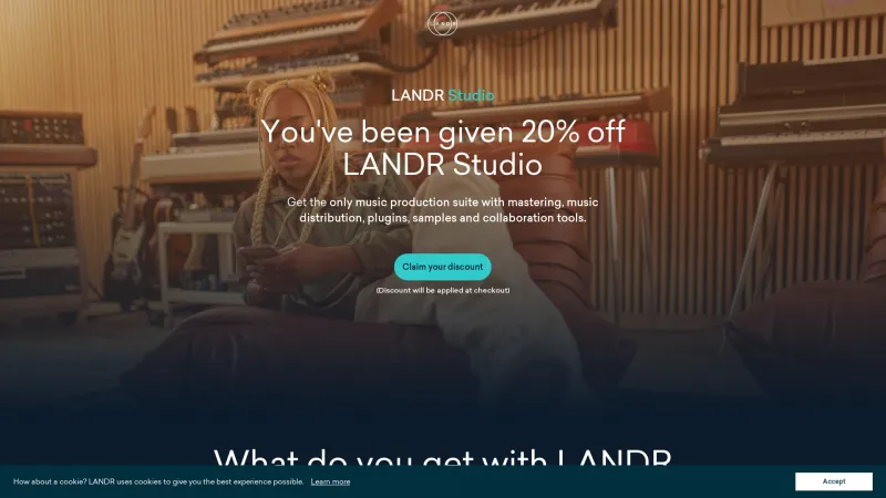 Homepage of landr