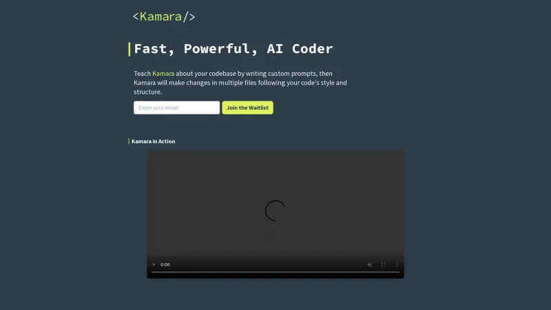 Homepage of kamaraapp