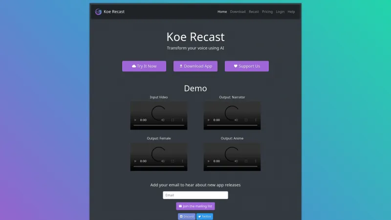 Homepage of koe