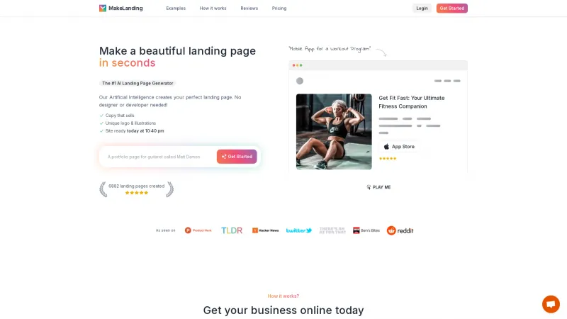 Homepage of landing-ai