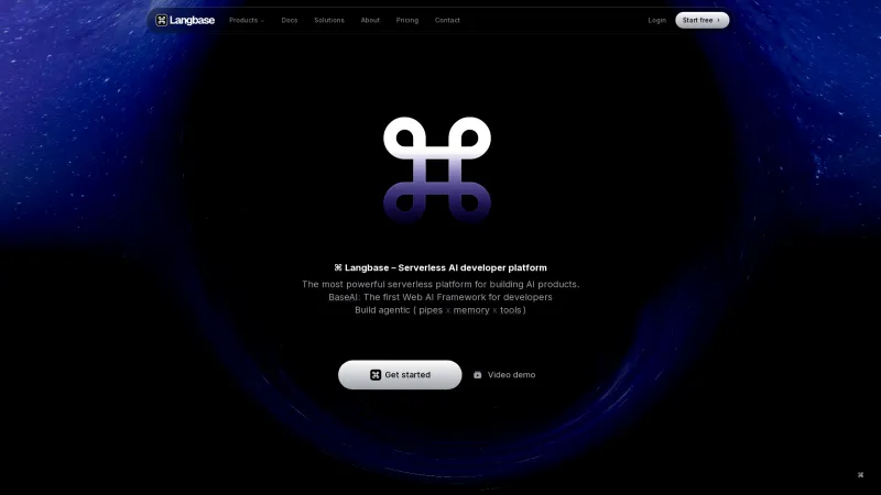 Homepage of langbase