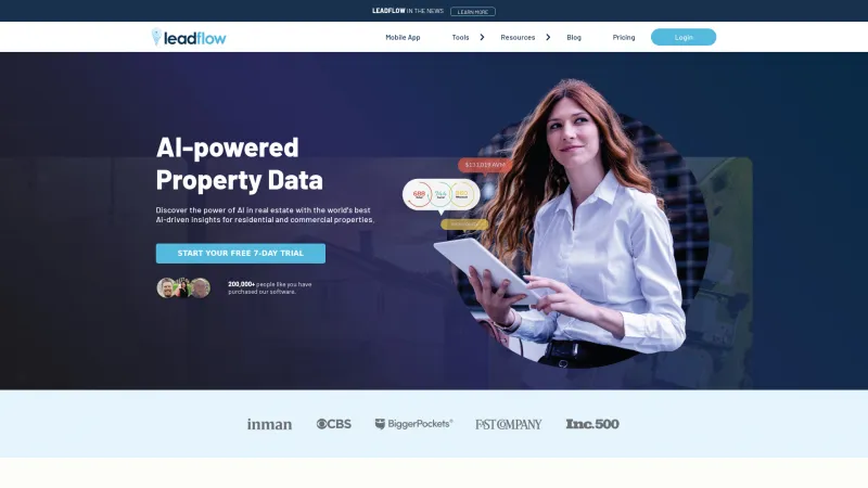 Homepage of leadflow