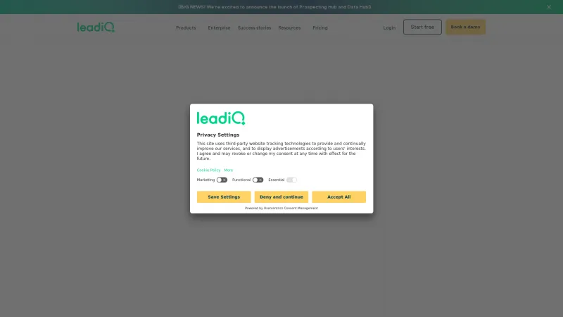 Homepage of leadiq