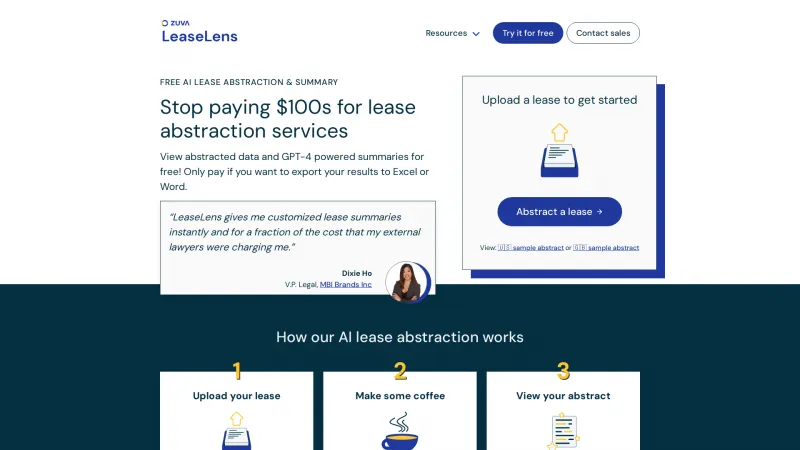 Homepage of leaselens