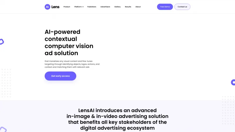 Homepage of lens-ai