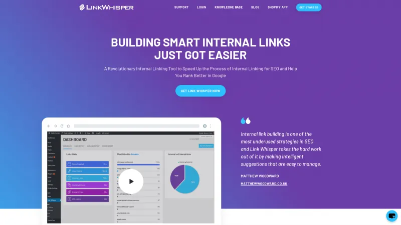 Homepage of linkwhisper