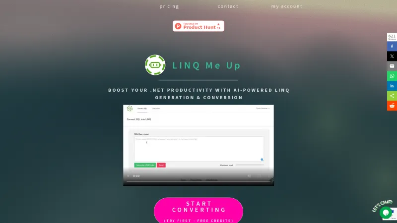 Homepage of linqmeup