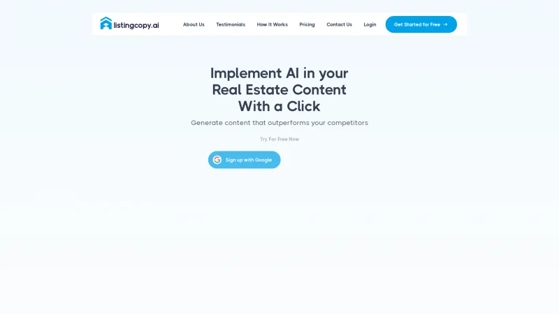 Homepage of listingcopy