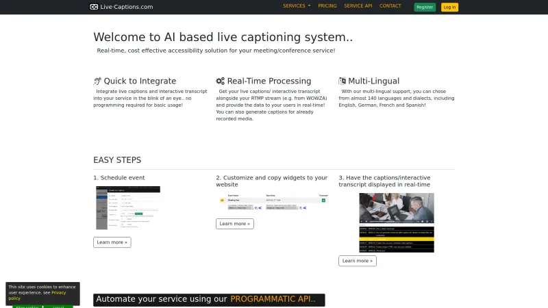 Homepage of live-captions