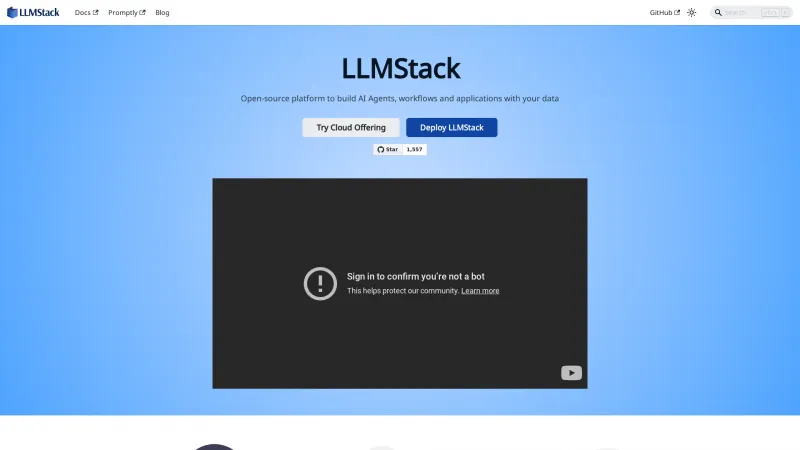 Homepage of llmstack