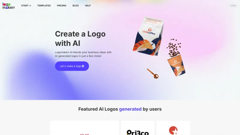 Homepage of logomakerr