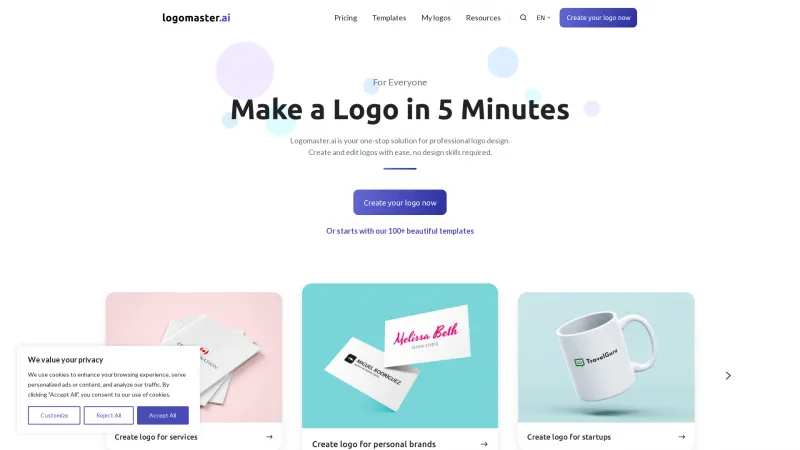 Homepage of logomaster