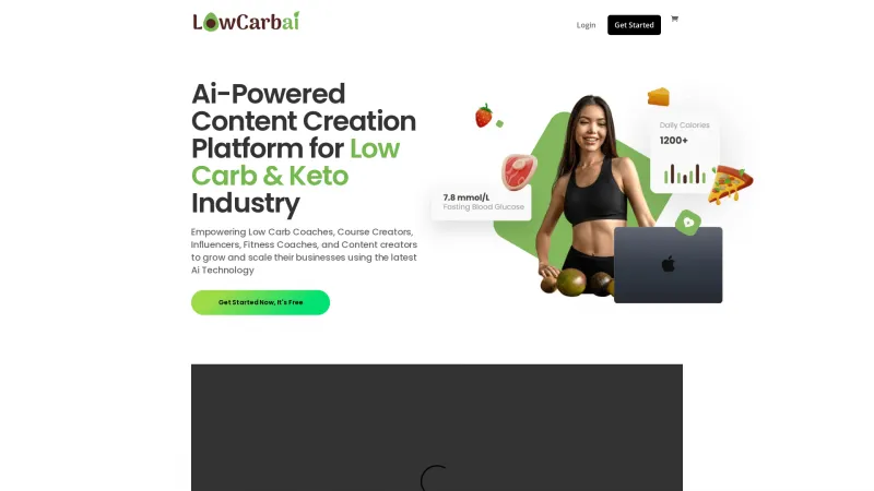 Homepage of lowcarbai