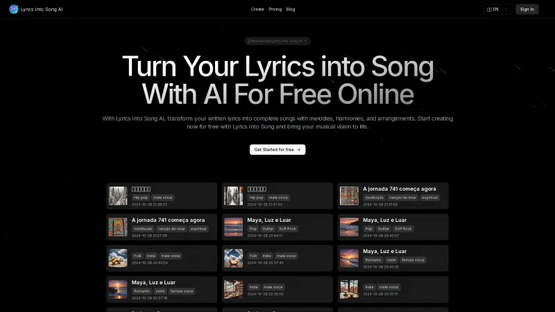 Homepage of lyricsintosong