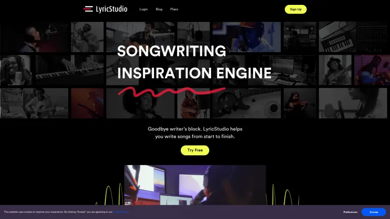 Homepage of lyricstudio