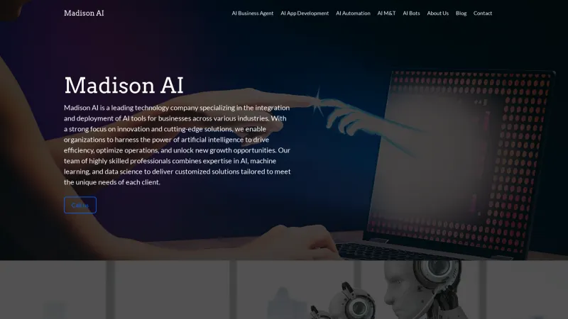 Homepage of madisonai