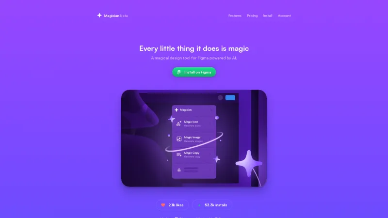 Homepage of magician