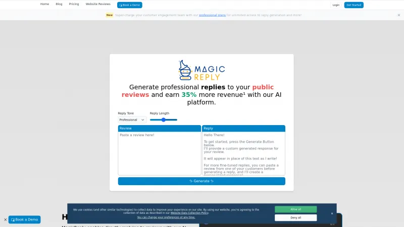 Homepage of magicreply