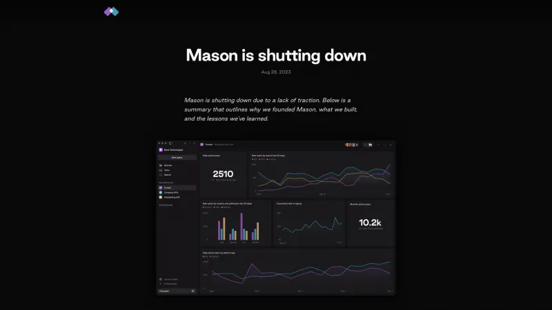 Homepage of mason