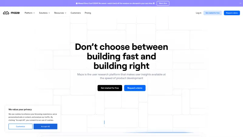 Homepage of maze