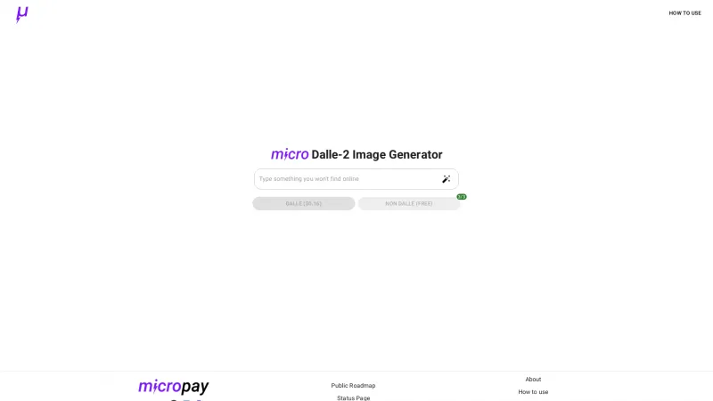 Homepage of micropay