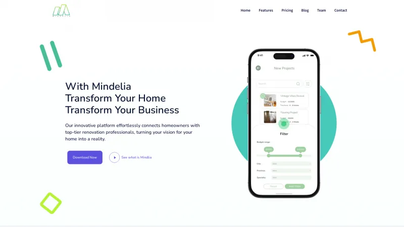 Homepage of mindelia