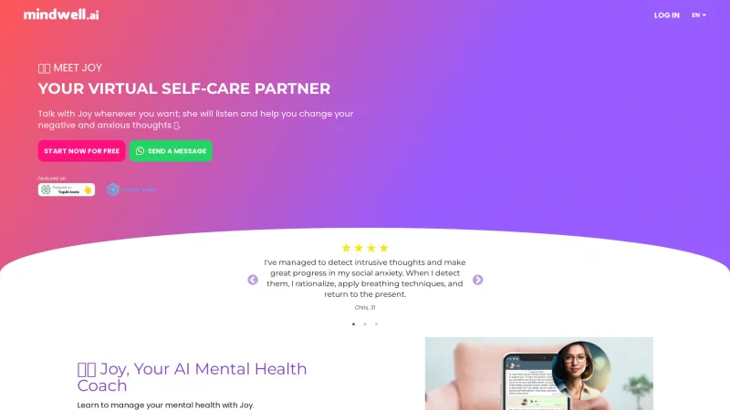 Homepage of mindwell