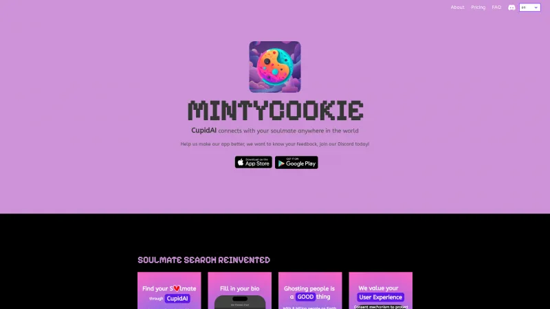 Homepage of mintycookie